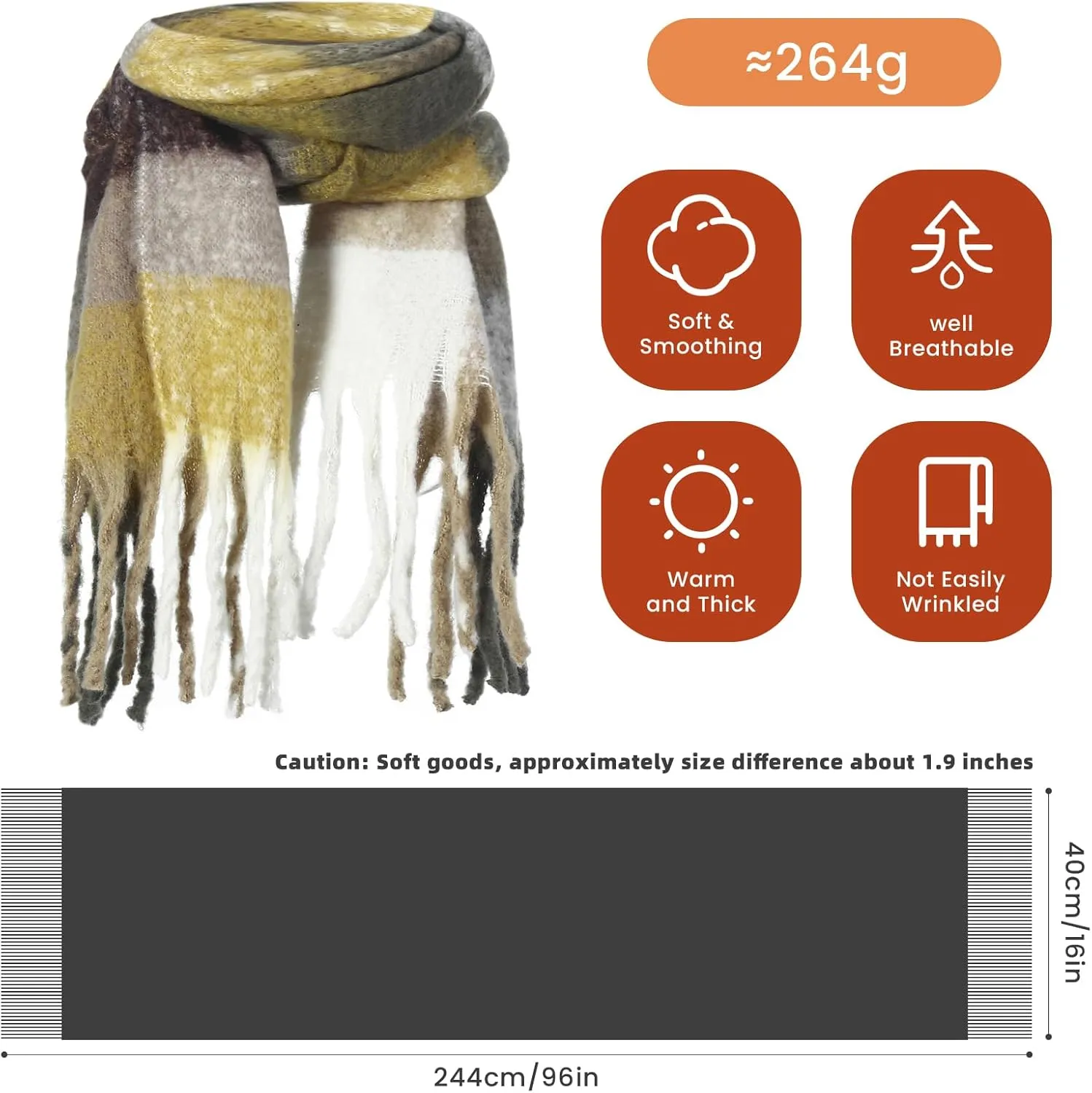 Scarf for Women Cashmere Scarves Pashmina Shawls Wraps Super Soft Classic Winter Scarfs for Evening Dresses Gifts