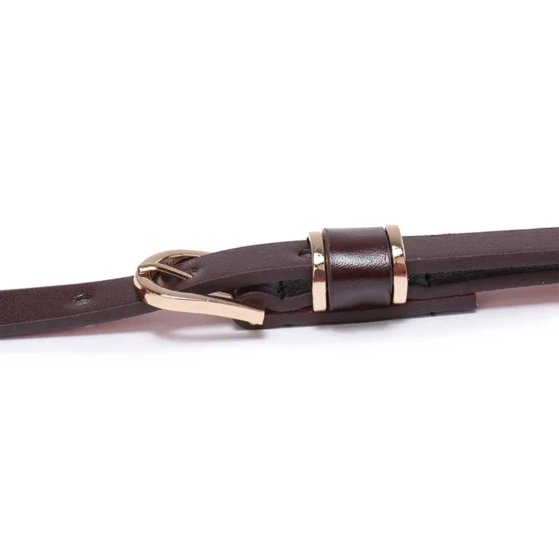 Skinny Solid PU Leather Dress Belt
