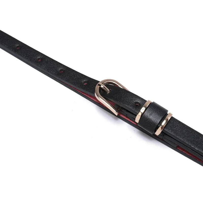 Skinny Solid PU Leather Dress Belt