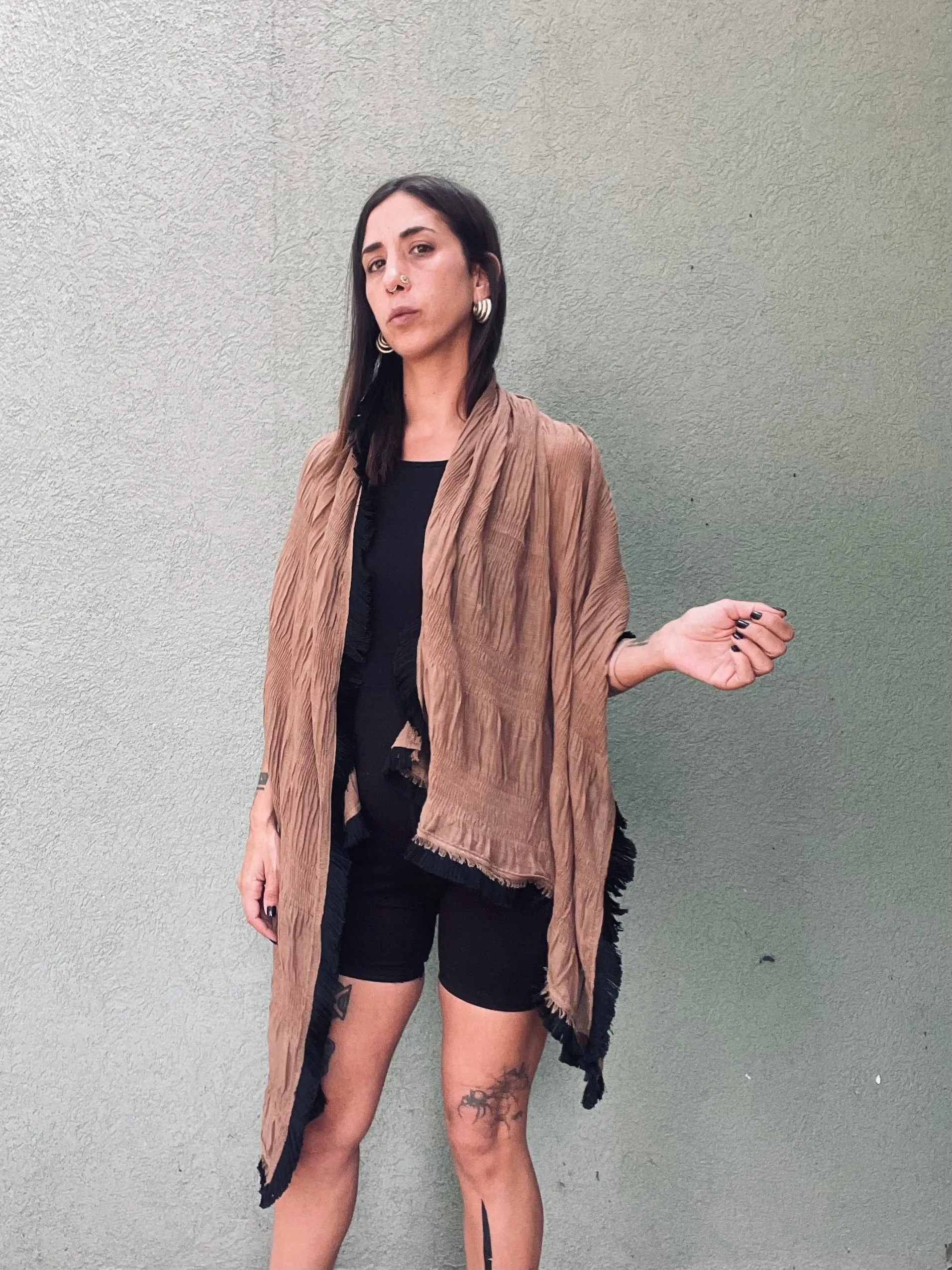 Soft Fringe Scarf -  Ochre
