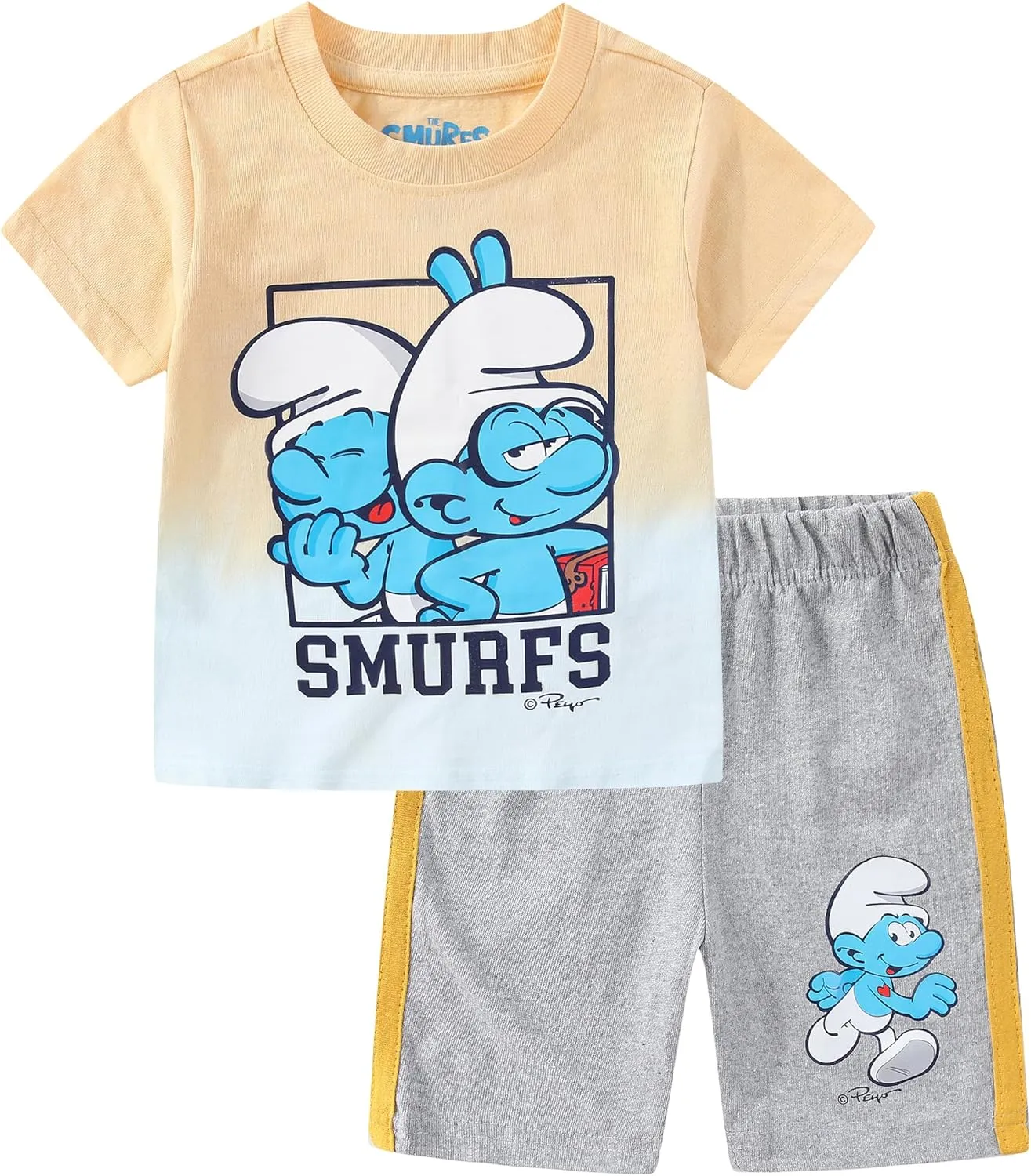THE SMURFS Boys 2-Piece Short Sleeve T-Shirt and Shorts Set for Toddlers