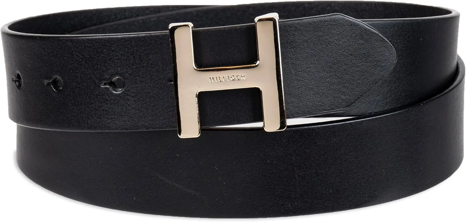 Tommy Hilfiger Women's H Monogram Plaque Buckle Casual Belt for Jeans, Trousers and Dresses