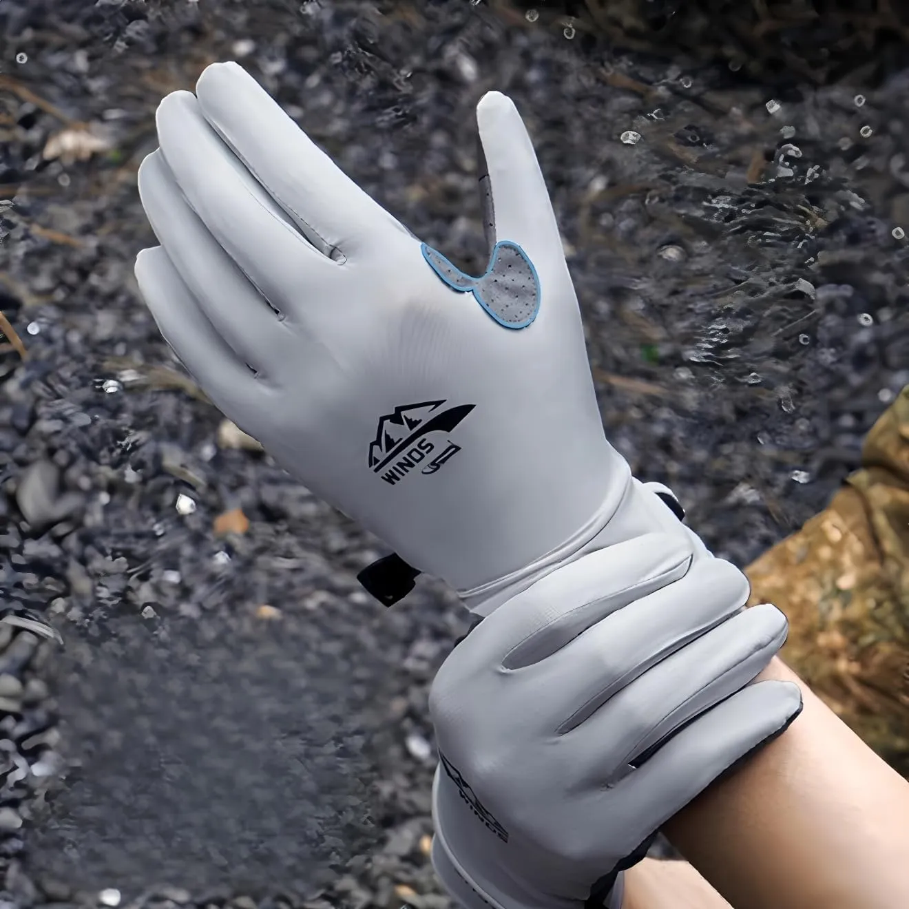 Unisex Full Finger Sun Protection Gloves Ice Silk Cooling Sports Workout Cycling Mittens Non Slip Driving Fishing Gloves for Men Women