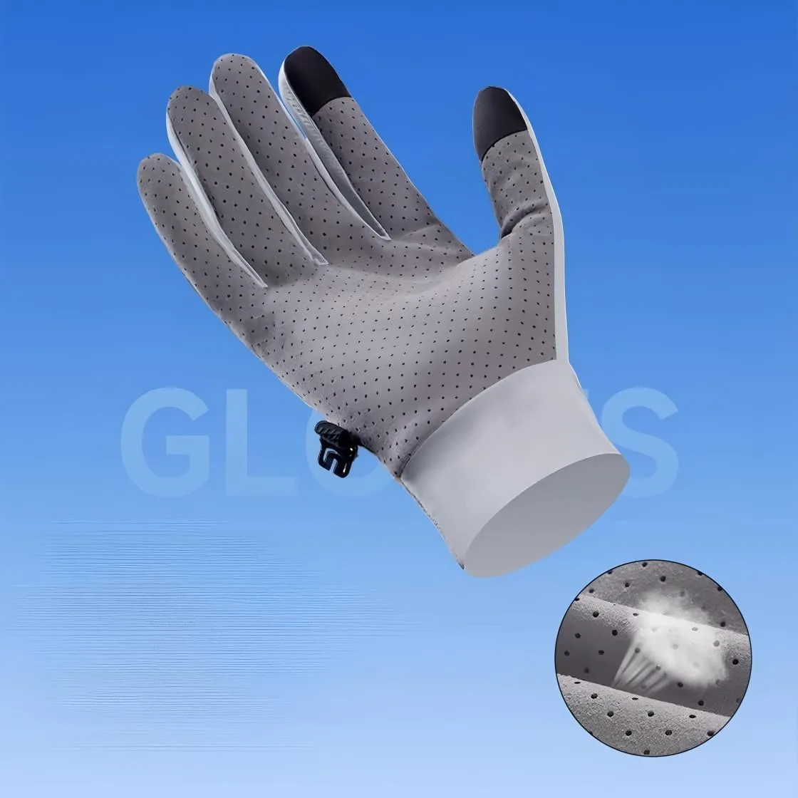 Unisex Full Finger Sun Protection Gloves Ice Silk Cooling Sports Workout Cycling Mittens Non Slip Driving Fishing Gloves for Men Women