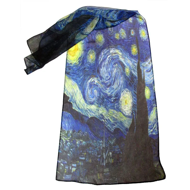 Van Gogh Starry Night Chiffon Art Scarf