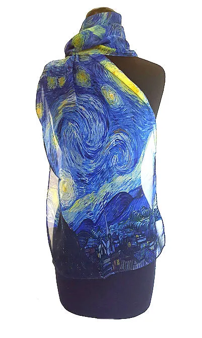 Van Gogh Starry Night Chiffon Art Scarf