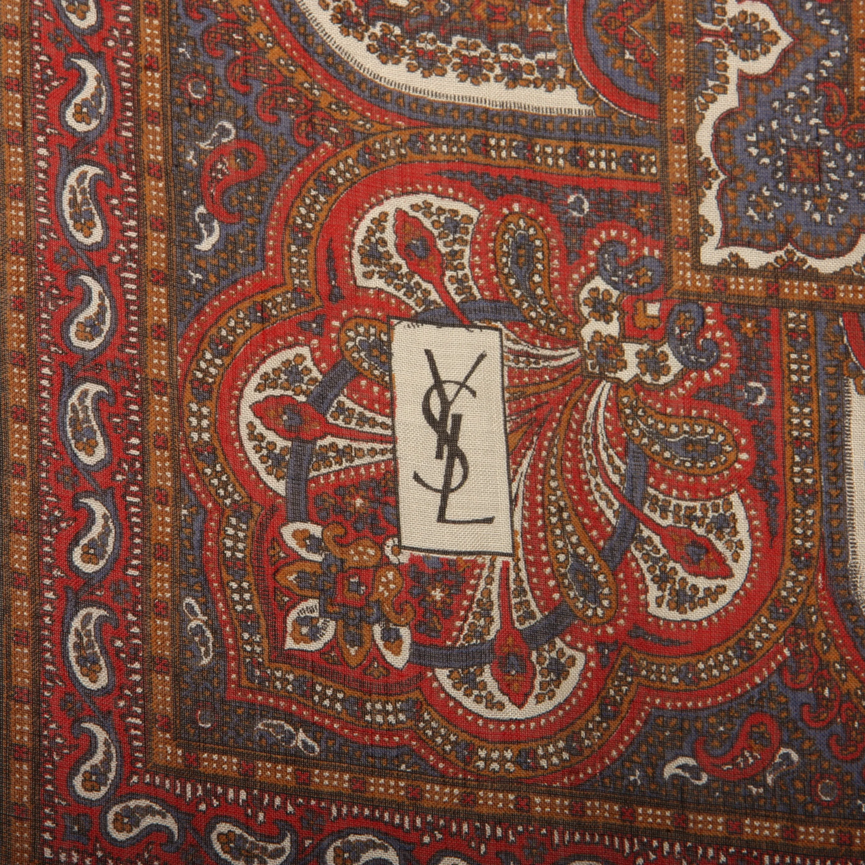 Vintage 80's YSL Oversized Paisley Shawl Scarf