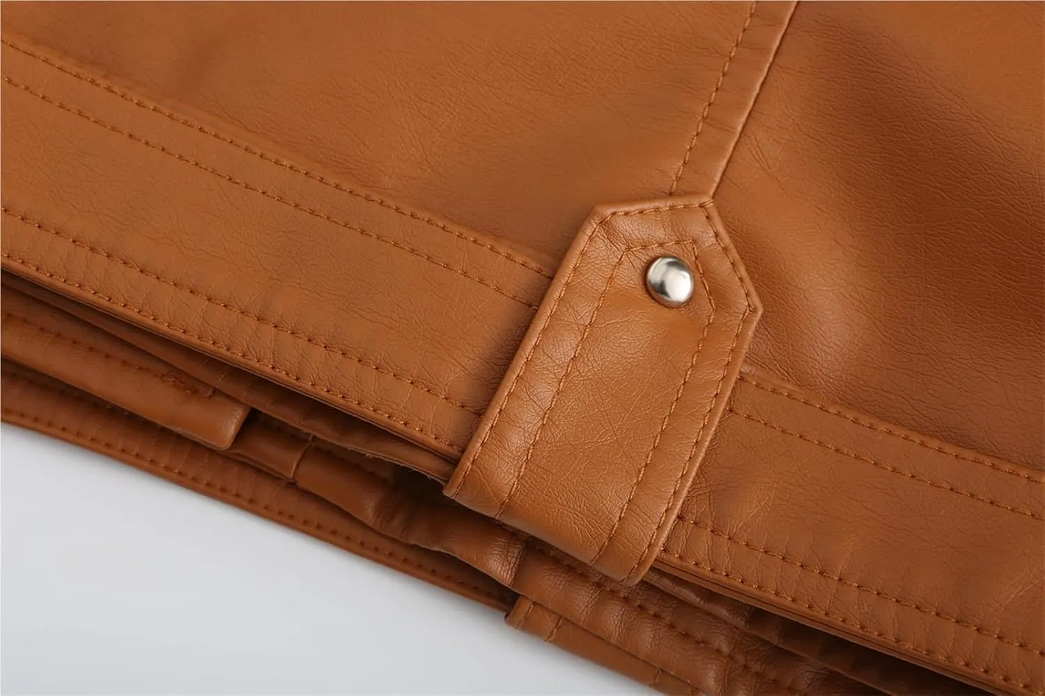 Women's Faux Leather Moto Biker Short Coat Jacket Zip Up Motorcycle Short PU Moto Biker Outwear Fitted Slim Coat