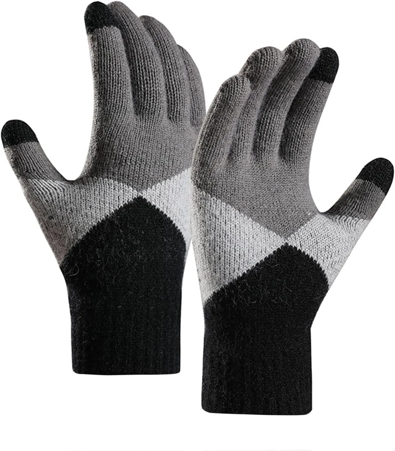 Women's Winter Touchscreen Gloves Elastic Cuff Texting Gloves Winter Warm Lined Knit Gloves